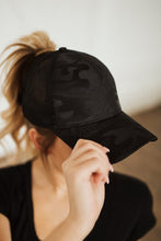 Load image into Gallery viewer, Camo Messy Bun Ponytail Womens Hat