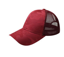 Load image into Gallery viewer, Camo Messy Bun Ponytail Womens Hat