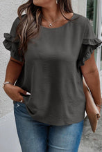 Load image into Gallery viewer, Women Ruffled Short Sleeve Plus Size Top