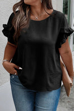 Load image into Gallery viewer, Women Ruffled Short Sleeve Plus Size Top