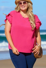 Load image into Gallery viewer, Women Ruffled Short Sleeve Plus Size Top