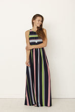 Load image into Gallery viewer, Multi color stripe maxi dress with hidden pocket
