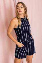 Load image into Gallery viewer, Summer Stripe  Blouson Romper w/ Pocket
