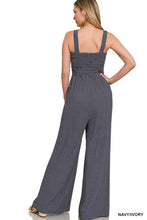 Load image into Gallery viewer, Smocked Top Striped Jumpsuit
