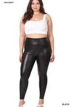 Load image into Gallery viewer, Plus High Rise Faux Leather Leggings
