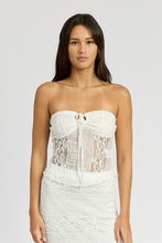 Load image into Gallery viewer, KEYHOLE STRAPLESS TOP WITH FRONT TIE
