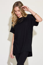 Load image into Gallery viewer, Plus Size Short Sleeve Slit T-Shirt and Leggings Lounge Set
