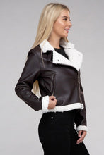 Load image into Gallery viewer, Plush Teddy Trimmed PU Jacket
