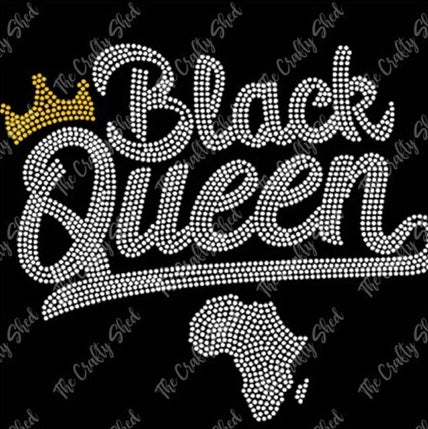 Black History Month Rhinestone  Black Queen w/ Crown 